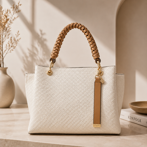 Lunaver Women's Faux Leather Tote Bag – Elegant Shoulder Handbag with Spacious Interior for Everyday Use