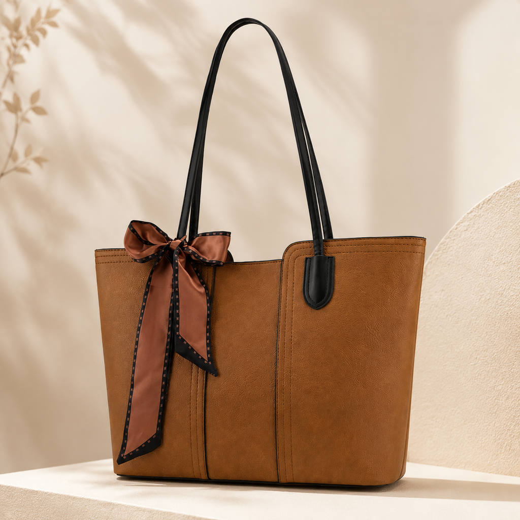 Elegant Vegan Leather Tote Bag for Modern Women – Everyday Work & Shoulder Bag
