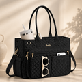 Women’s Large Quilted Work Tote Bag – 20-Pocket Laptop, Teacher & Nurse Bag