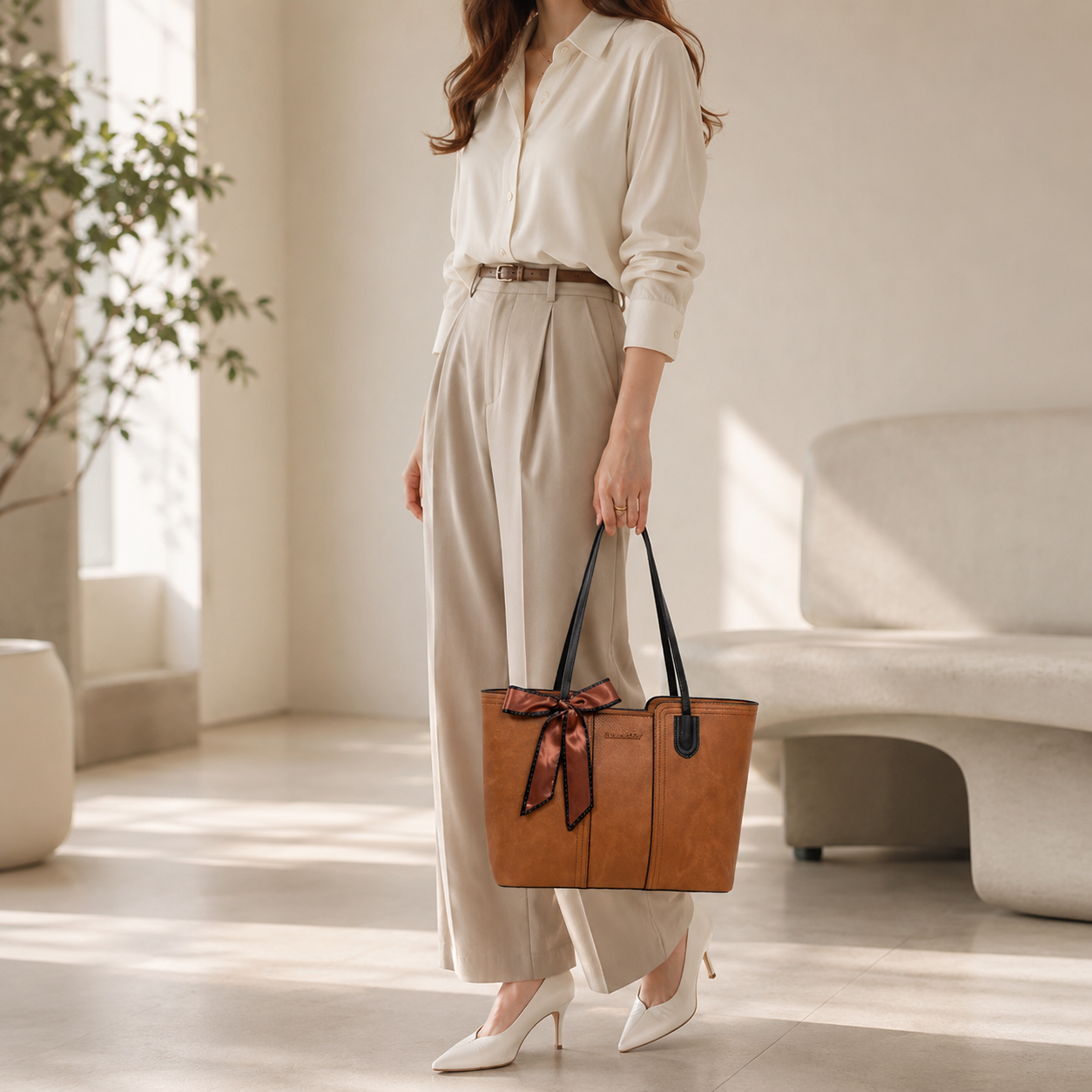 Elegant Vegan Leather Tote Bag for Modern Women – Everyday Work & Shoulder Bag