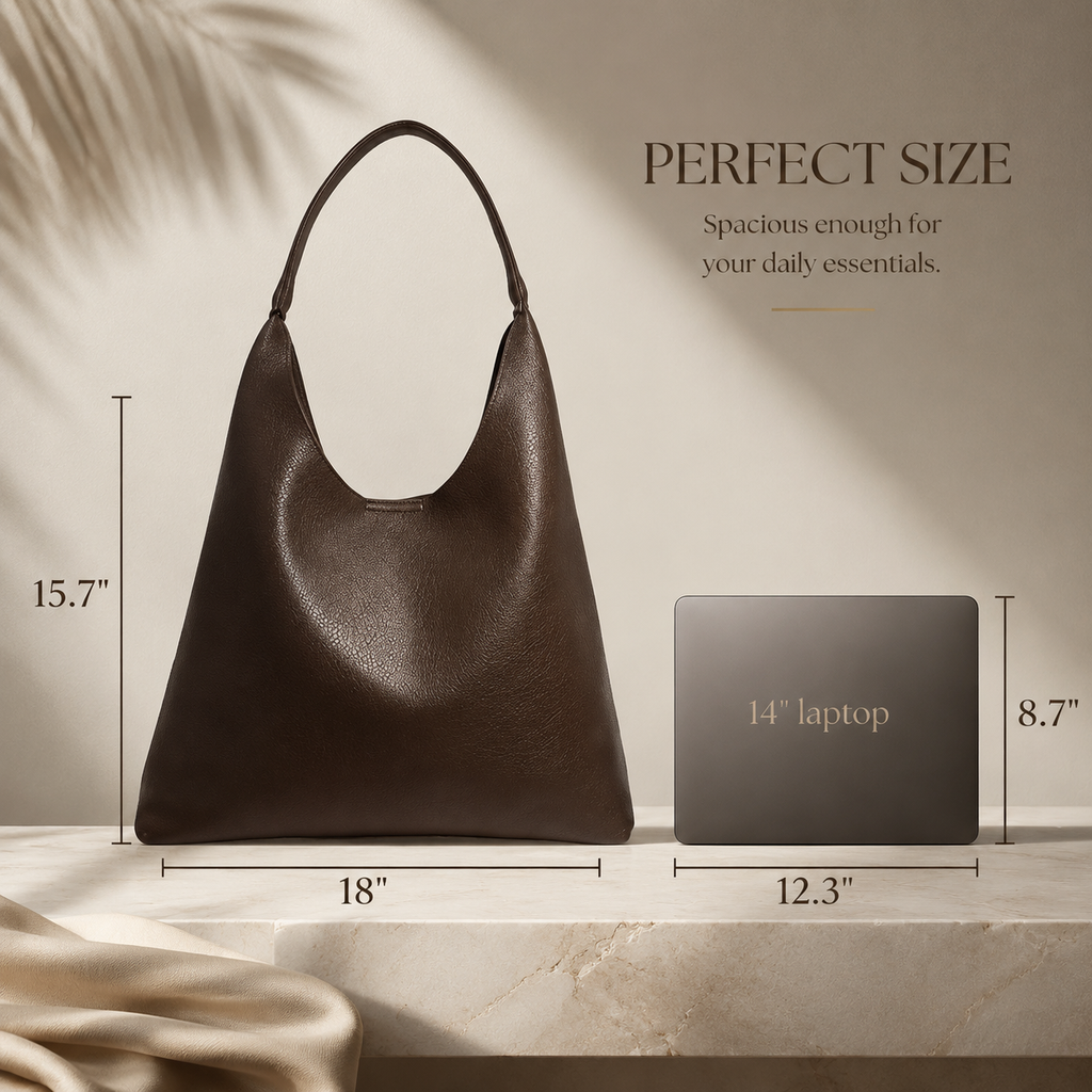 Lunaver Soft Slouchy Hobo Bag – Elegant Everyday Shoulder Bag for Women