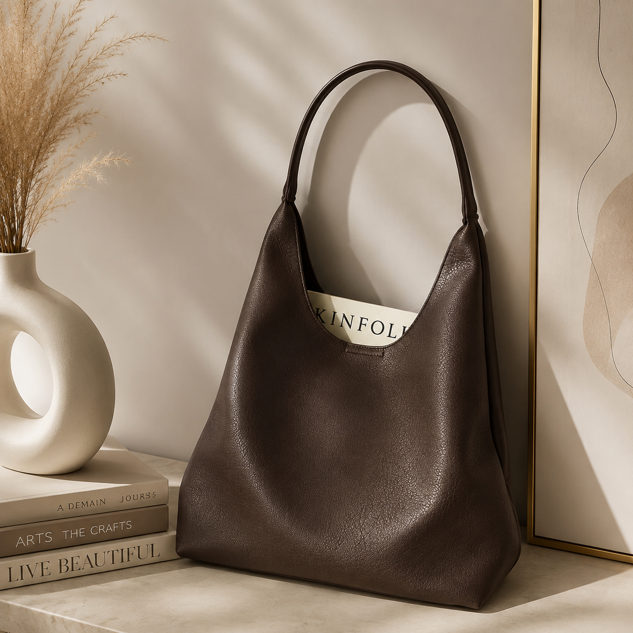 Lunaver Soft Slouchy Hobo Bag – Elegant Everyday Shoulder Bag for Women