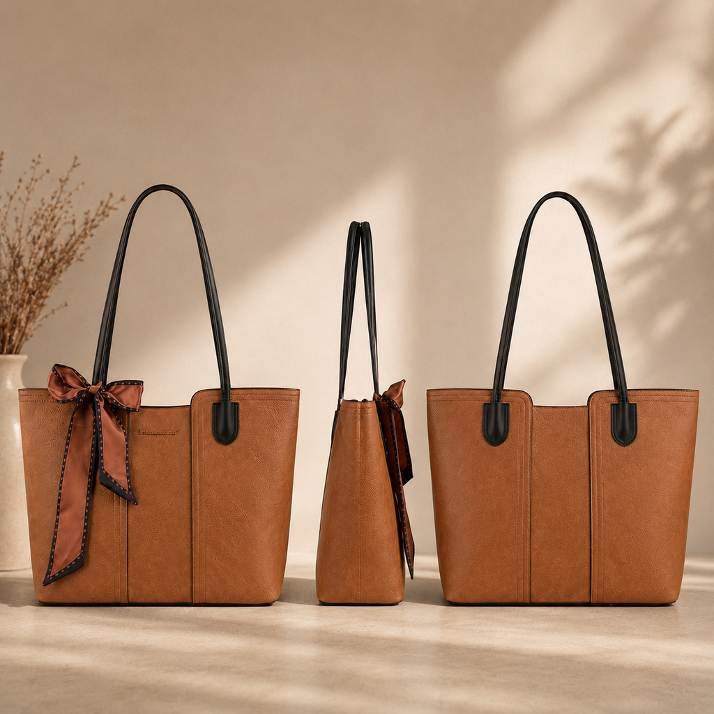 Elegant Vegan Leather Tote Bag for Modern Women – Everyday Work & Shoulder Bag