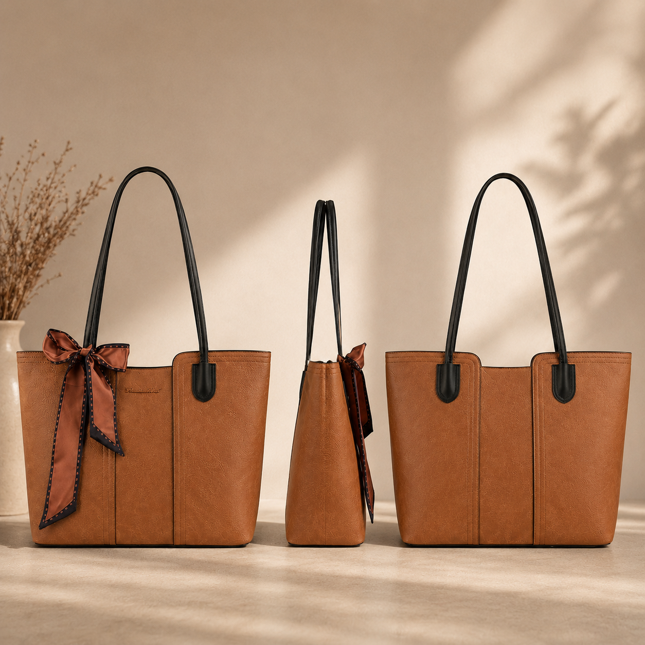 Elegant Vegan Leather Tote Bag for Modern Women – Everyday Work & Shoulder Bag