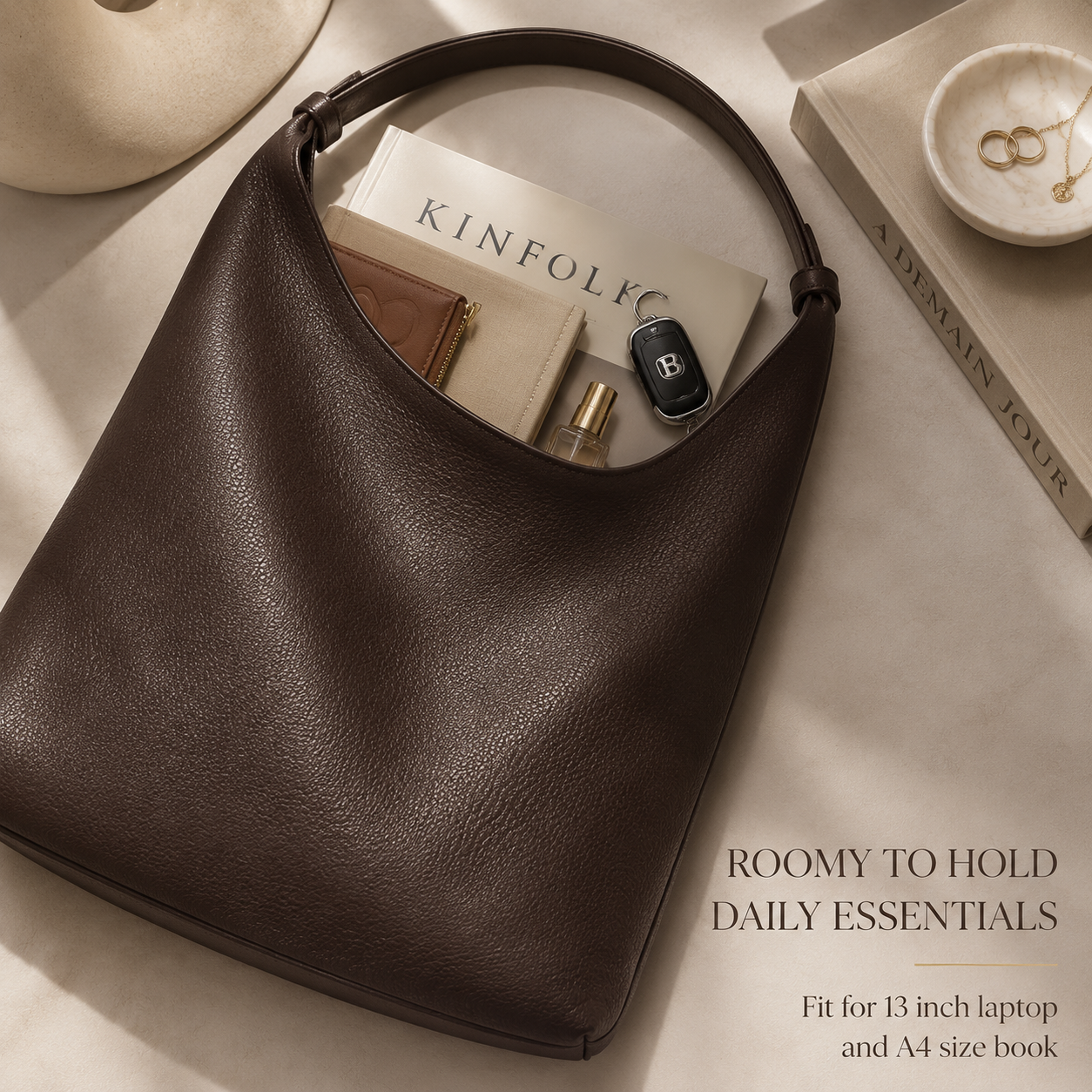 Lunaver Soft Slouchy Hobo Bag – Elegant Everyday Shoulder Bag for Women