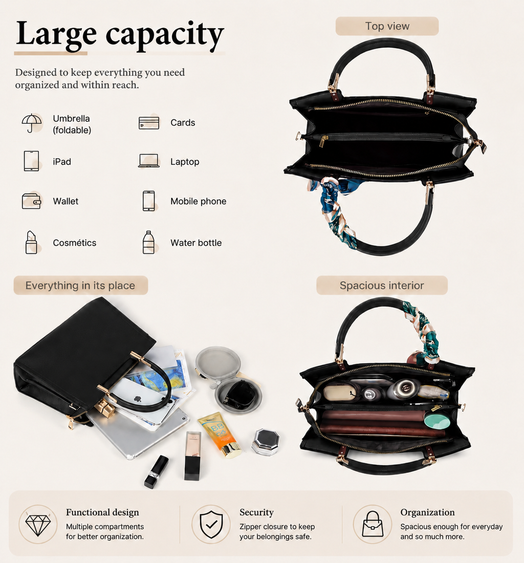 Elegant Women’s Tote Bag – Spacious Everyday Handbag with Shoulder Strap