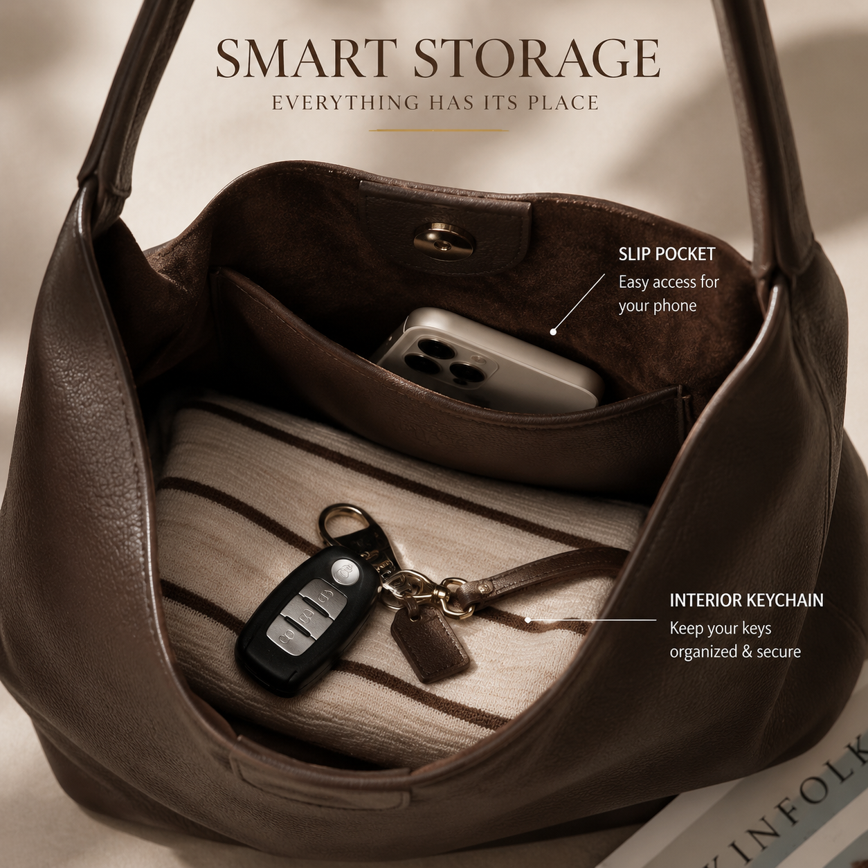 Lunaver Soft Slouchy Hobo Bag – Elegant Everyday Shoulder Bag for Women