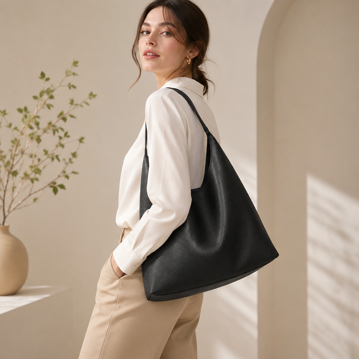 Lunaver Soft Slouchy Hobo Bag – Elegant Everyday Shoulder Bag for Women